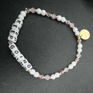Inspirational Beaded Bracelet with Gold Accents